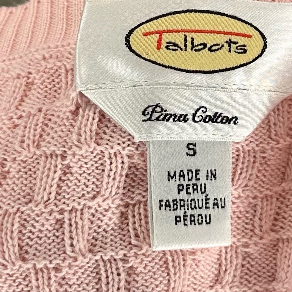 Talbots Pima Cotton Cable Knit V-Neck Sweater Size S - Picture 7 of 10